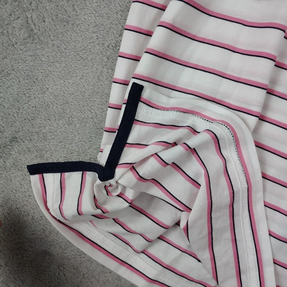 Polo‎ Ralph Lauren Shirt Short Sleeve  Pro-fit JR. Classic AJGA Sz L Pink Stripe